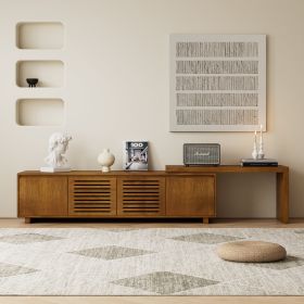 63 Mid-Century Modern Extendable TV Stand For TVs Up To 75, Media Console TV Cabinet For Living Room, Farmhouse Entertainment Cabinet With Storage & A