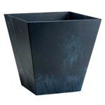Contemporary 12-inch Square Planter in Black Plastic