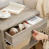 Mid-Century Modern 1-Drawer Nightstand Bedroom End Table in Grey Wood Finish