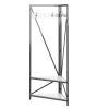 Modern Metal Hall Tree Coat Rack Shoe Storage Bench with White Seat and Shelf
